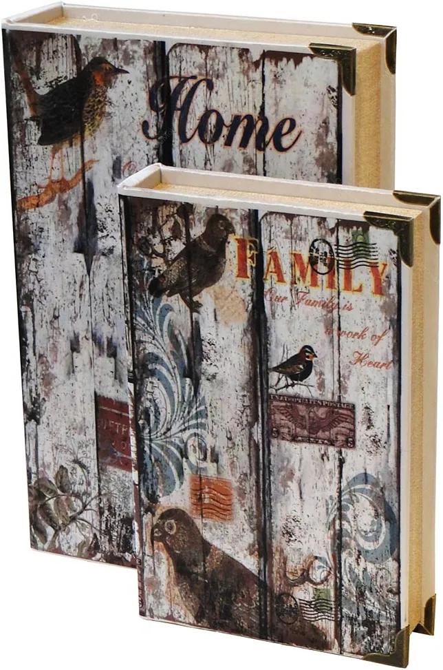 Conjunto Book Box 2 Peças de Seda Home  Family Oldway - 33x22 cm