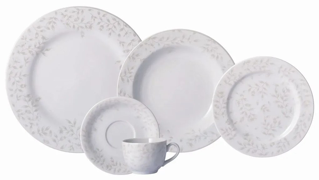 Aparelho Jantar E Chá Porcelana Schmidt 30 Peças - Dec. Guaporé 2395