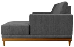 Sofá Living 200cm 3 Lugares Com Chaise Direito Kayrós D05 Linho Chumbo