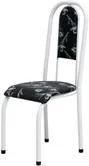 Cadeira Anatômica 0.122 Estofada Branco/Preto Floral - Marcheli