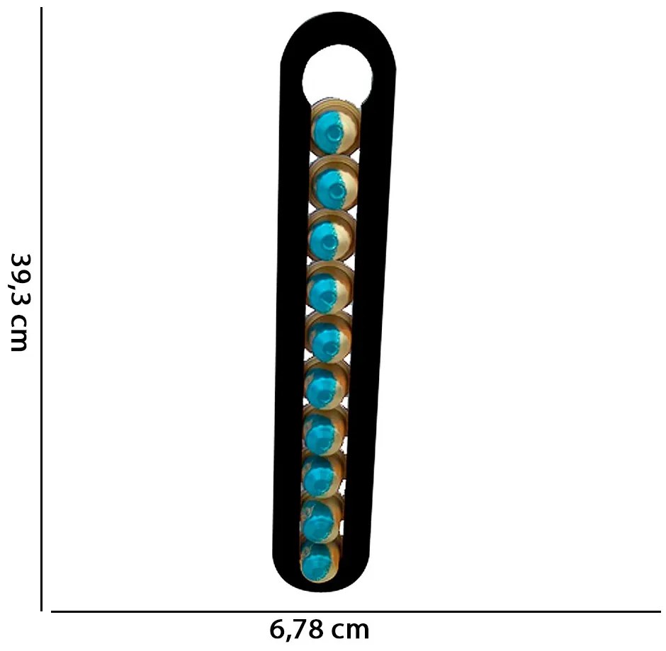 Porta Cápsula de Café Nespresso com Ímã Para Geladeira Preto - D'Rossi