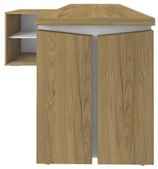 Mesa Escrivaninha em L 135x168cm 1 Porta Sharp A06 Olmo/Branco - Mpoze