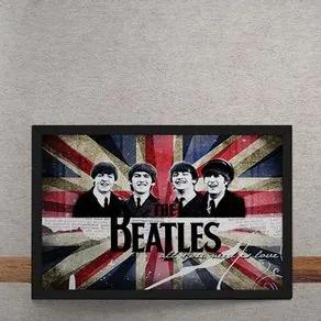 Quadro Decorativo Beatles Bandeira Inglaterra 25x35