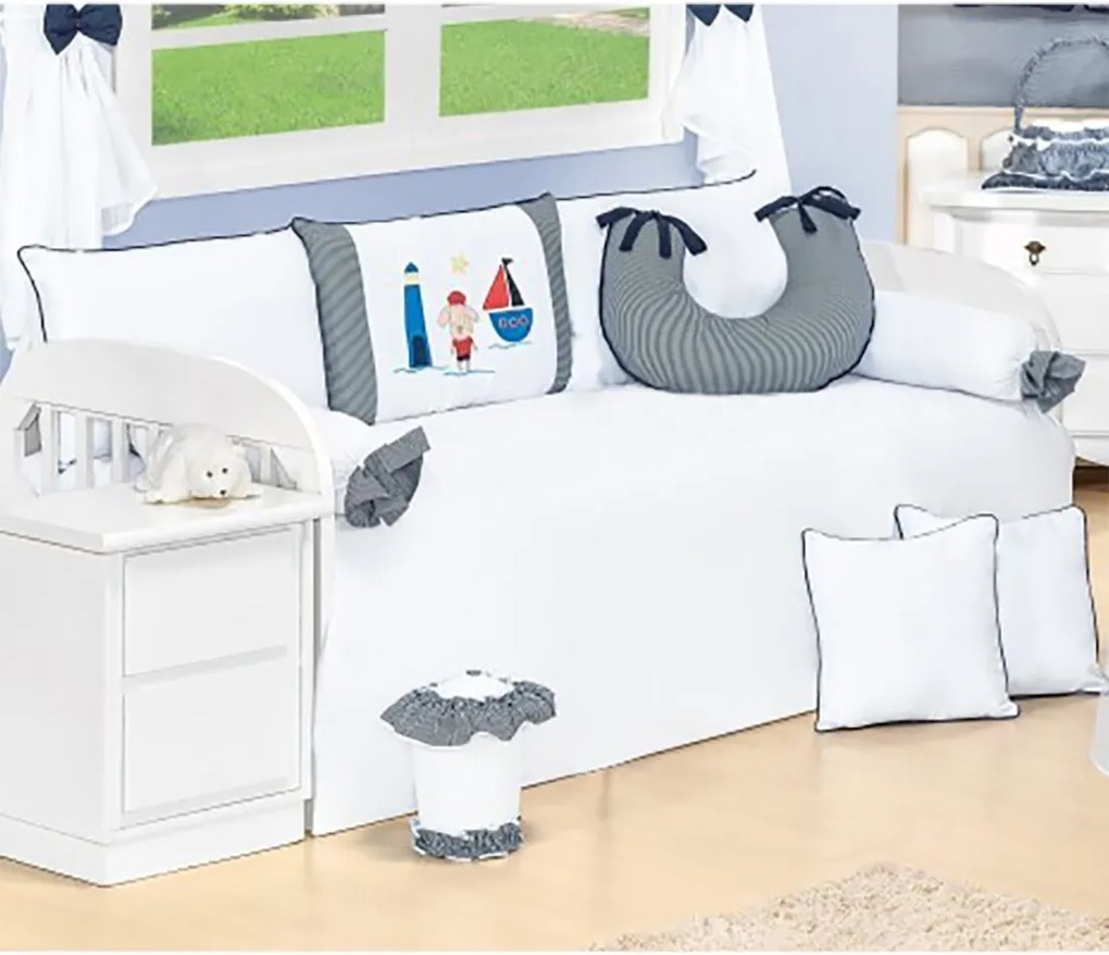 Kit Cama Babá Padroeira Baby Cachorro Náutico  Azul Marinho