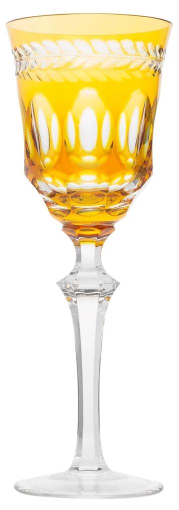 Taça de Cristal Lapidado p/ Vinho Branco - Amarelo - 17  Amarelo - 17