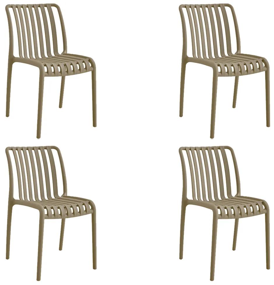 Kit 4 Cadeiras Monoblocos Área Externa Ipanema com Proteção UV Fendi G56 - Gran Belo