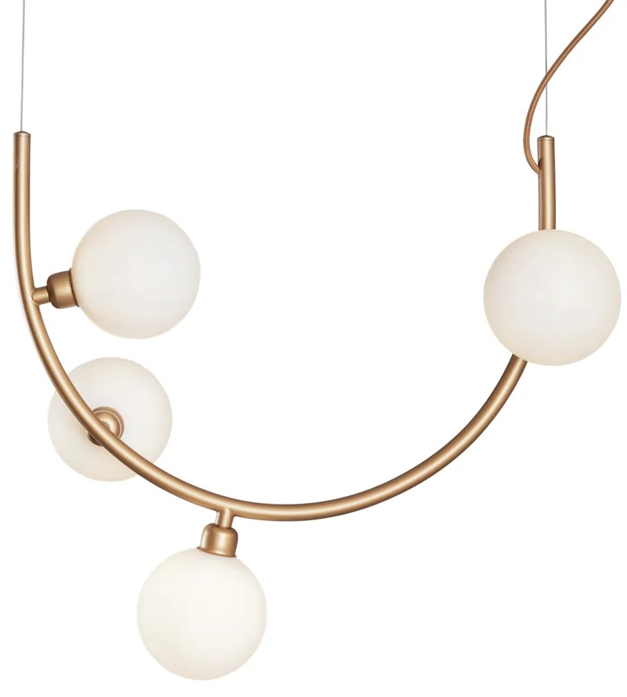Pendente Astral 28X50X48,5Cm 4Xg9 Globo Ø12Cm - Usina 16942/4 (BT - Branco Texturizado, FOSCO)