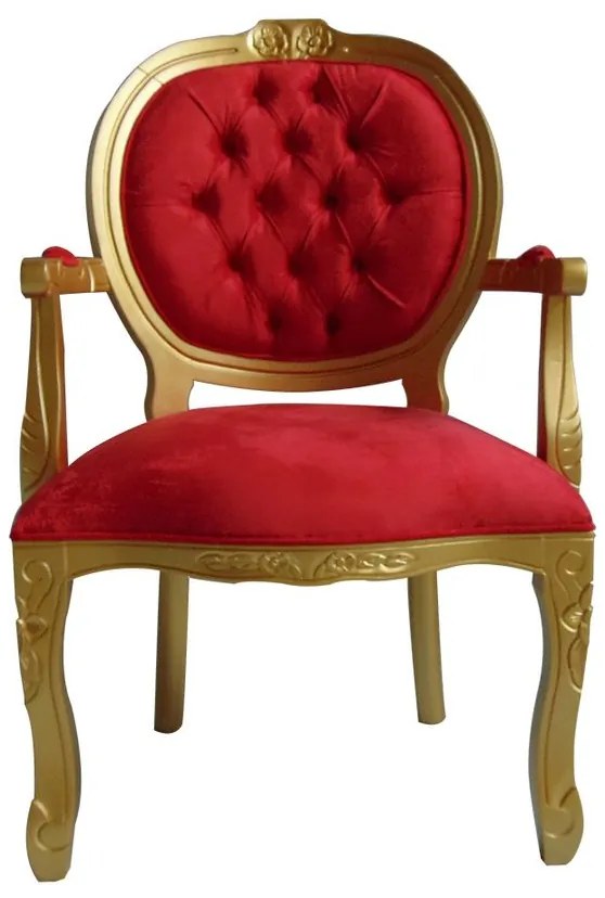 Poltrona Medalhão Entalhada - Wood Prime 230592 Liso
