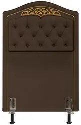 Cabeceira Cama Box Solteiro 90cm com Tachas Imperial Veludo J02 Chocol