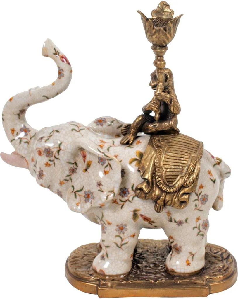 Castiçal de Porcelana Elefante Zan