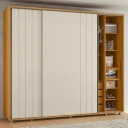 Guarda Roupa Casal 278cm 2 Portas 4 Espelhos Mya Off/Cinamomo Z10 - Mp