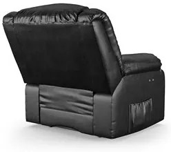 Poltrona do Papai Reclinável Pietra Power Touch Massagem FH9 PU Preto