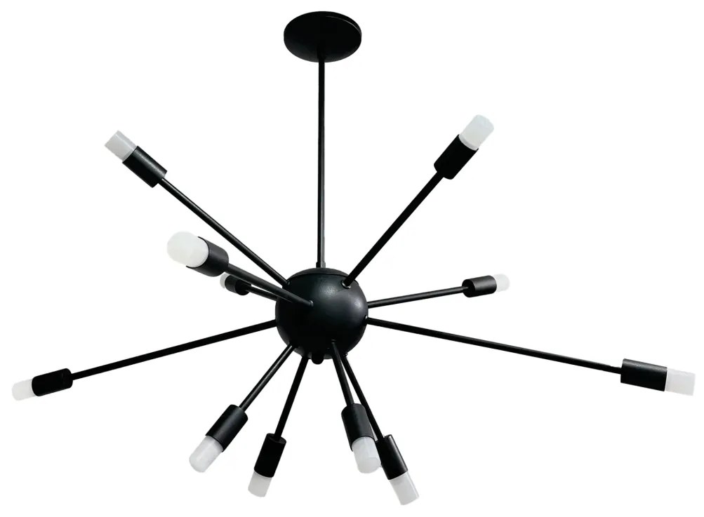 Pendente Sideral Ø73X62Cm Led 30W - Usina 19720/6 (OX-P - Onix Brilho Polido, 3000k, 110v)