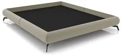 Cama King Base Box 193x203cm Pés de Ferro Cold P02 Veludo Bege - Mpoze