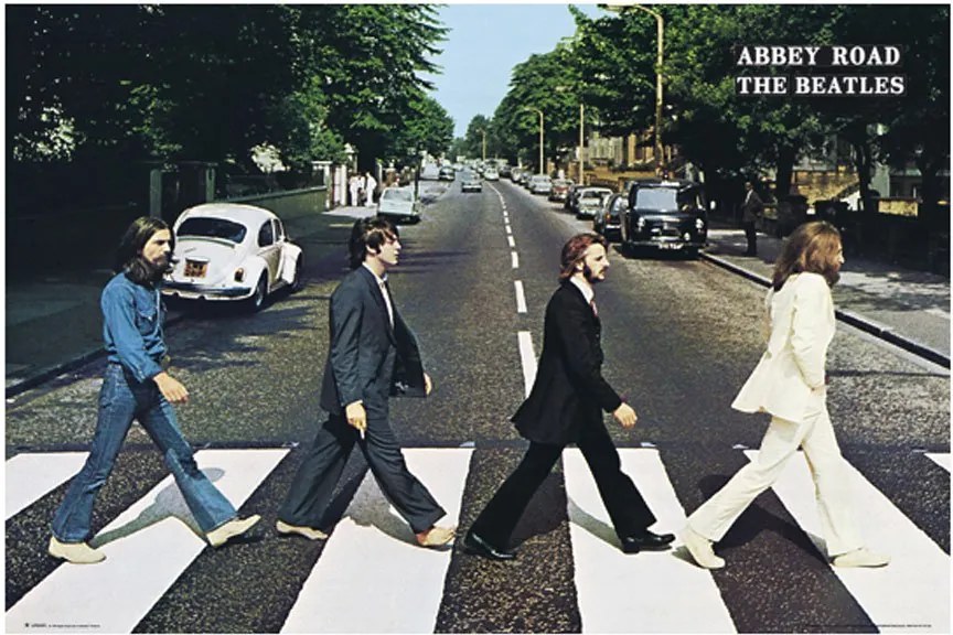 Poster The Beatles Abbey Road 90x60cm Com/sem Moldura