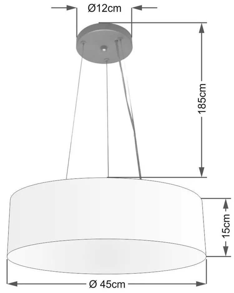 Lustre Luminária Pendente Cupula em Tecido MD-39803 - Bivolt - Para 3 Lâmpadas E27 - Lustres Vivare