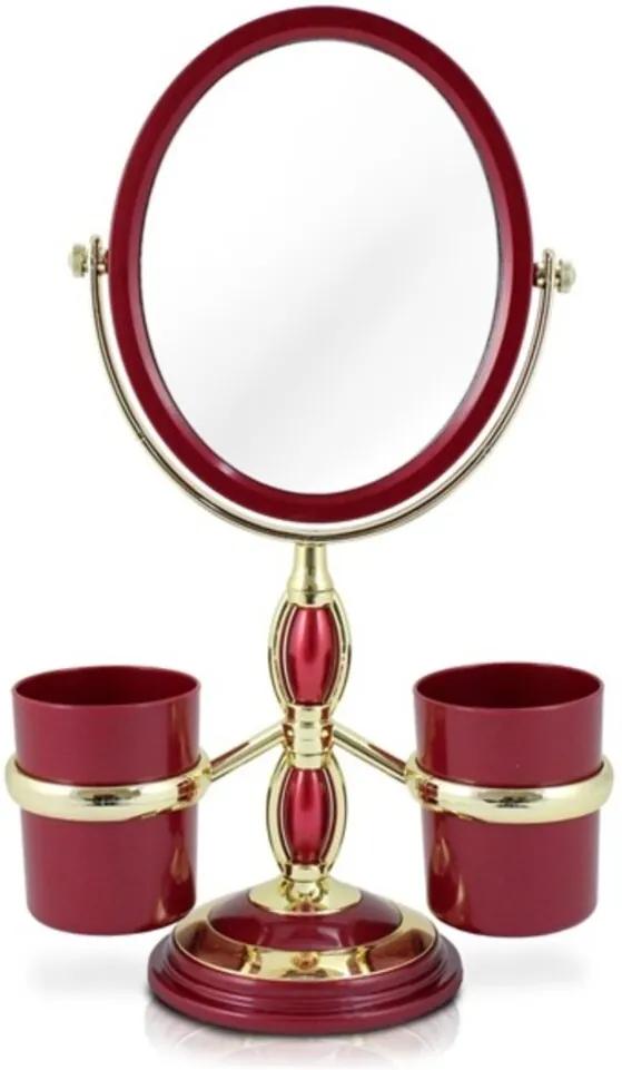 Jacki Design Espelho De Bancada Com Suportes Cor Vermelho