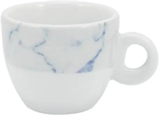 Xícara Café com Pires 80 ml Porcelana Schmidt - Dec. Mármore Azul