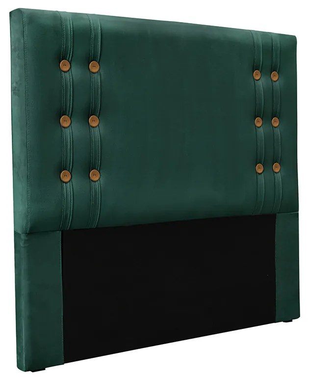 Cabeceira Cama Box Casal 140cm e Recamier Gênova Veludo Verde S04 - D'Rossi