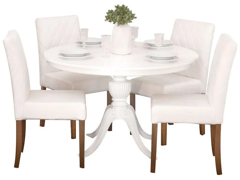 Conjunto Sala de Jantar Mesa Carla com 4 Cadeiras Beliz - Wood Prime 44660