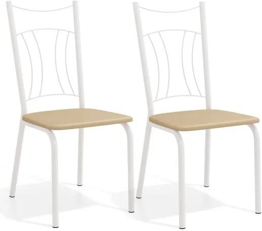 Kit com 2 Cadeiras, Branco Fosco, Nude, Prudente
