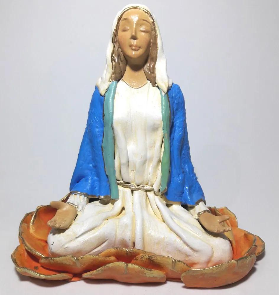 Estátua Maria Mãe de Jesus Meditando (18cm)