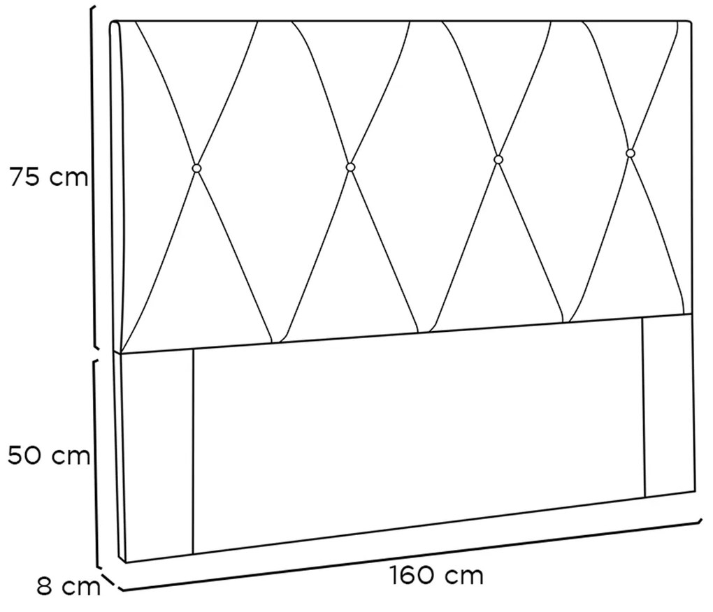 Cabeceira Queen Size Serena 160cm  Veludo - ADJ Decor