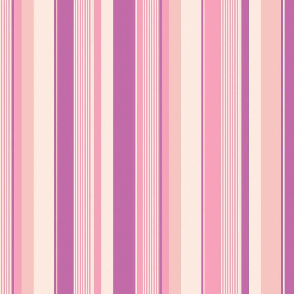 Papel de parede adesivo listrado rosa e nude