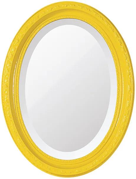 Espelho Oval Bisotê Amarelo Happy Pequeno