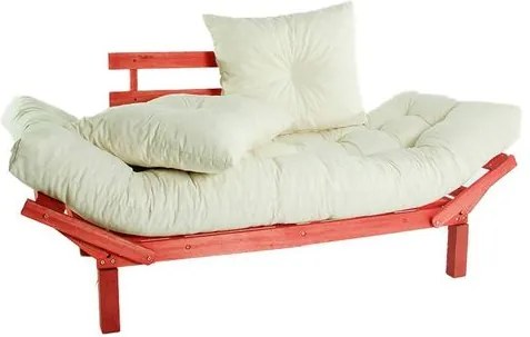 Sofa Cama Country Comfort Vermelho + Almofadas Futon 190cm - 61403 - Sun House
