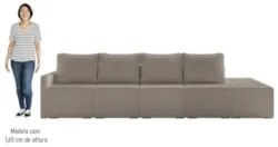 Sofá Ilha Modular com Puff para Sala Living 432cm Georgia Z08 Boucle B