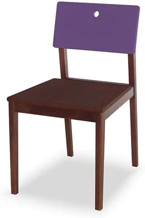 Cadeira Elgin em Madeira Maciça - Imbuia/Roxo