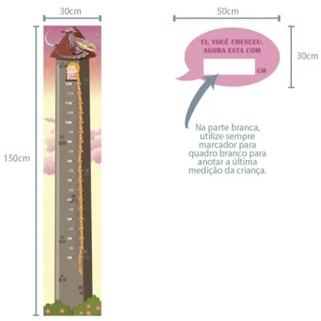 Régua de Crescimento Rapunzel