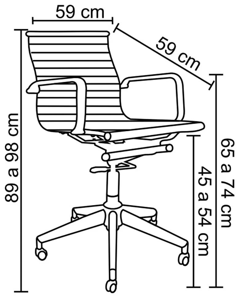 Kit 2 Cadeiras Executivas Escritório Royal Baixa PU Sintético Preta G56 - Gran Belo