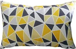 Capa almofada LYON Veludo estampado Triângulos grandes Amarelo 30x50cm