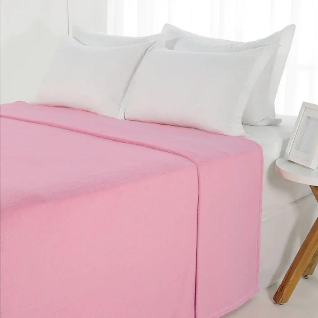 Manta Cobertor King Size Rosa Beb&ecirc; em Microfibra da Corttex Home Design