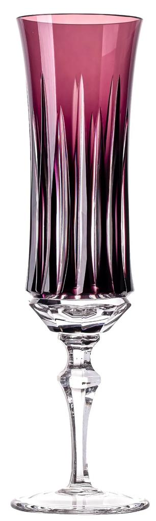 Taça de Cristal Lapidado p/ Champagne - Ametista - 66  Ametista - 66