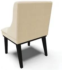 Kit 6 Cadeiras Estofadas Sala de Jantar Base Fixa de Madeira Preto Lia