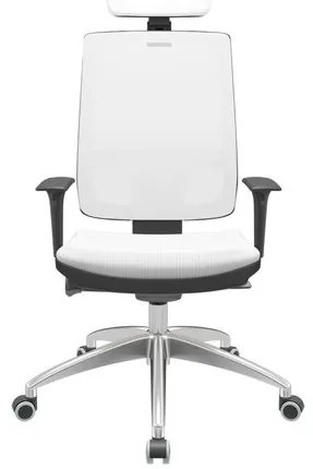 Cadeira Office Brizza Tela Branca Com Encosto Assento Aero Branco Autocompensador 126cm - 63252 Sun House