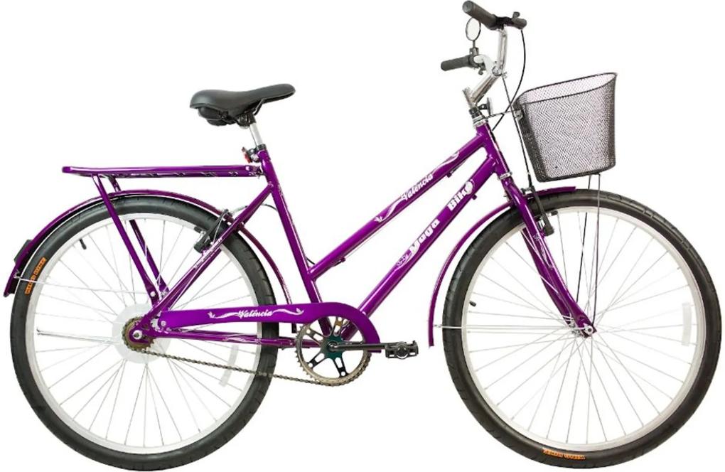 Bicicleta Aro 26 Freio V-Break Quadro Aço Valência Free Violeta - Mega Bike