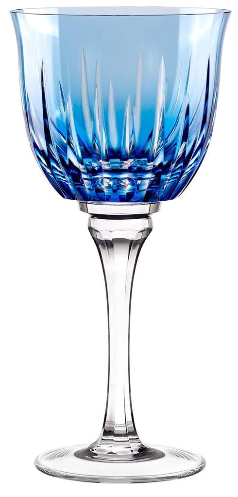 Taça de Cristal Lapidado P/ Água 25 - Azul Claro  Azul Claro - 66