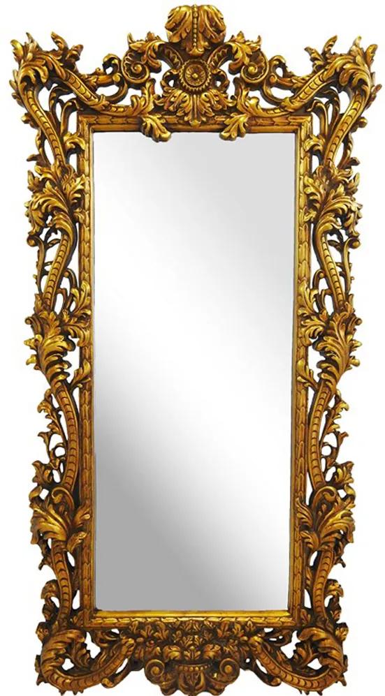 Espelho Moldura em Resina Dourado Detalhes em Relevo