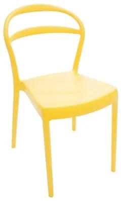 Cadeira Sissi encosto vazado amarela Tramontina