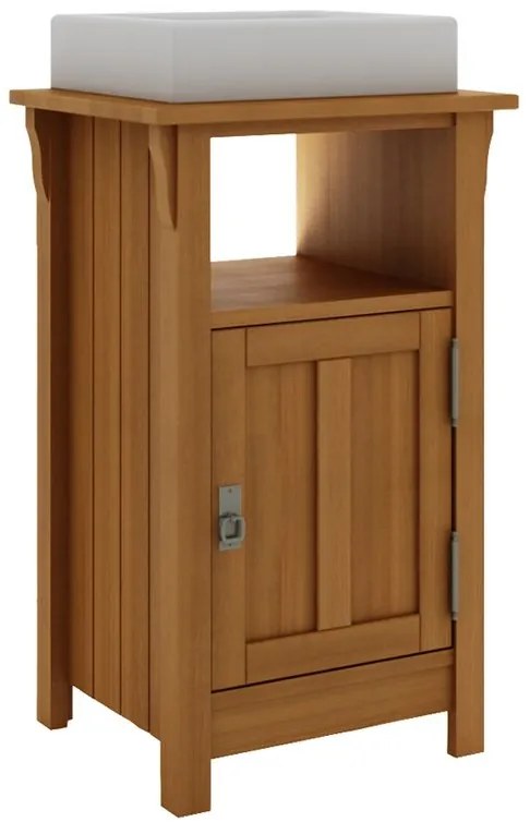 Balcão para Banheiro Mission com Porta e Nicho Jatobá - Wood Prime MR 34669