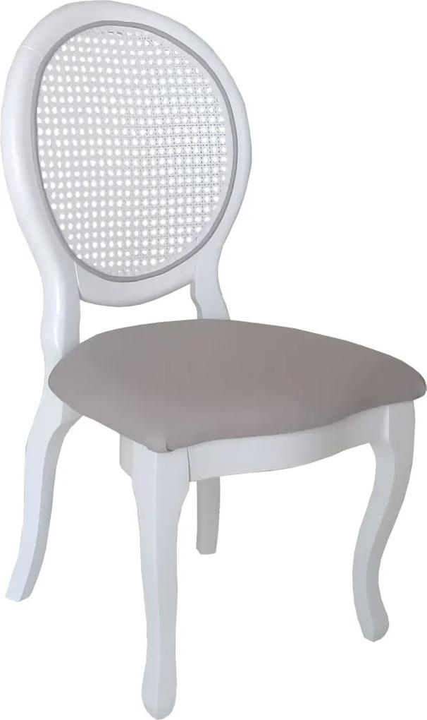 Cadeira de Empilhar Paille - Encosto Palha - Branco Provençal Kleiner Schein