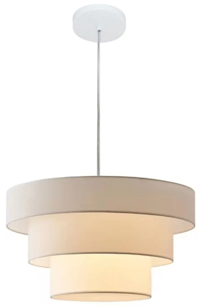 Lustre Luminária Pendente Vivare Pe-4108-br Cúpula em Tecido Ideal para Quarto, Sala De Estar, Sala De Jantar