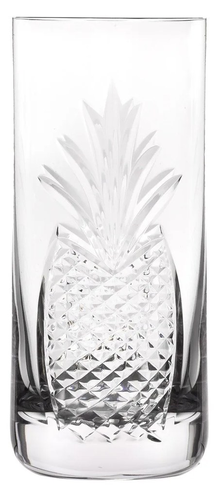 Copo de Cristal Lapidado Artesanal Long Drink - Transparente - 20  Transparente - 22