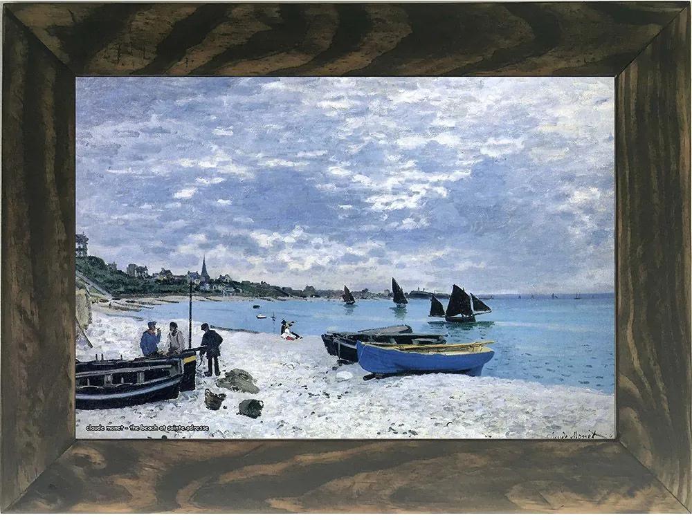 Quadro Decorativo A4 The Beach at Sainte Adresse - Claude Monet Cosi Dimora