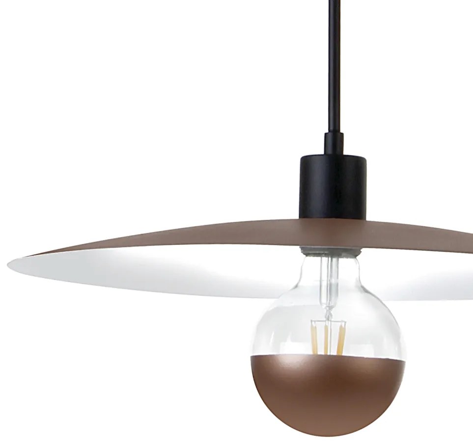 Pendente Eclisse Ø40X40Cm Disco Curvo Metal Alumínio 1Xe27 - Old Artis... (MARSALA)