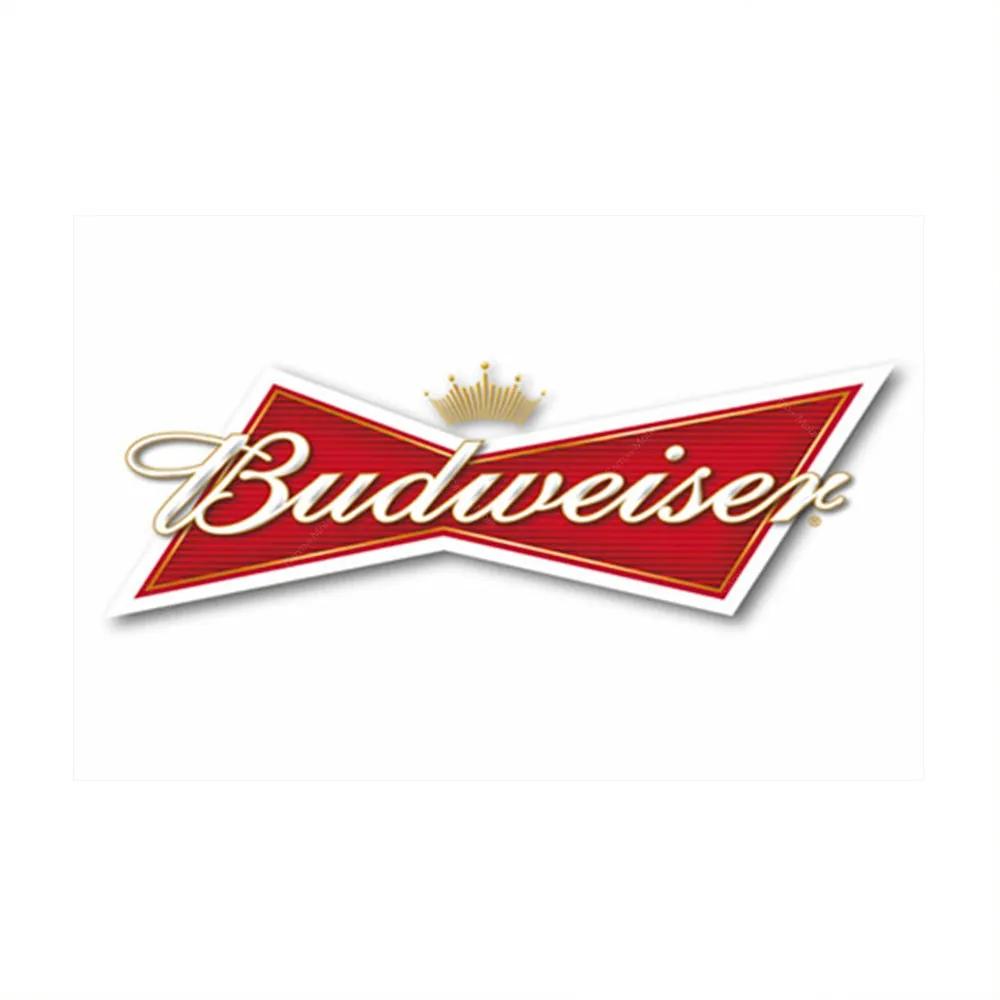 Placa Decorativa Logo Budweiser Média em Metal - 30x20 cm